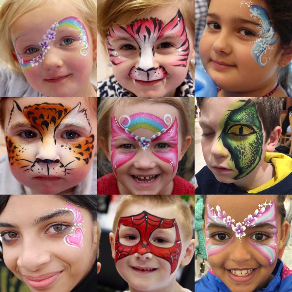 Face painting collage